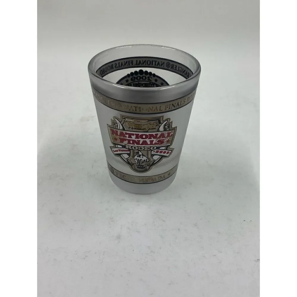 Wrangler National Finals Rodeo Frosted Shot Glass 2009 Las Vegas NFR Lot Of 3